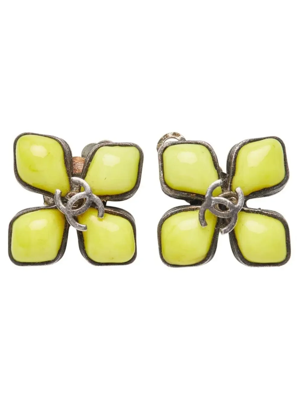Chanel Cc Logo Flower Clip-On Earrings #246855C61B